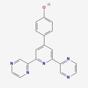 molecular formula C19H13N5O B8212419 4-(2,6-Di(pyrazin-2-yl)pyridin-4-yl)phenol 