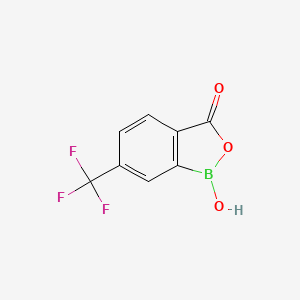 molecular formula C8H4BF3O3 B8212461 1-Hydroxy-6-(trifluoromethyl)benzo[c][1,2]oxaborol-3(1H)-one 