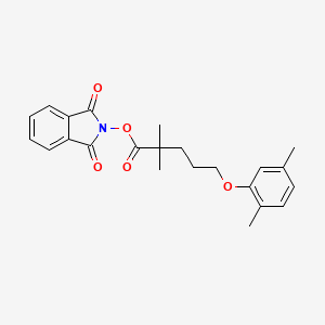 molecular formula C23H25NO5 B8212467 1,3-Dioxoisoindolin-2-yl 5-(2,5-dimethylphenoxy)-2,2-dimethylpentanoate 
