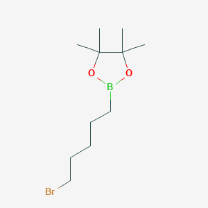 molecular formula C11H22BBrO2 B8212495 2-(5-Bromopentyl)-4,4,5,5-tetramethyl-1,3,2-dioxaborolane CAS No. 148562-16-7
