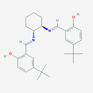 molecular formula C28H38N2O2 B8212501 2,2'-((1E,1'E)-(((1R,2R)-Cyclohexane-1,2-diyl)bis(azanylylidene))bis(methanylylidene))bis(4-(tert-butyl)phenol) 