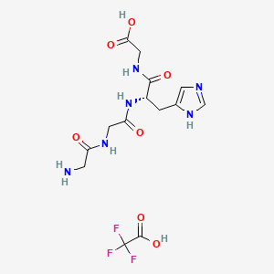 molecular formula C14H19F3N6O7 B8212511 (S)-2-(2-(2-(2-Aminoacetamido)acetamido)-3-(1H-imidazol-4-yl)propanamido)acetic acid 2,2,2-trifluoroacetate 