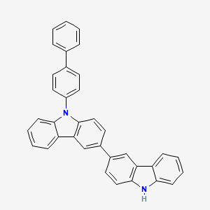 molecular formula C36H24N2 B8212512 9-[1,1'-biphenyl]-4-yl-3,3'-bi-9H-carbazole 