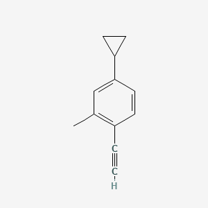 molecular formula C12H12 B8212569 4-Cyclopropyl-1-ethynyl-2-methylbenzene 