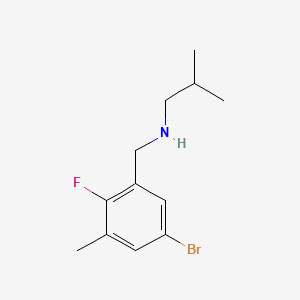 molecular formula C12H17BrFN B8212633 N-(5-Bromo-2-fluoro-3-methylbenzyl)-2-methylpropan-1-amine 
