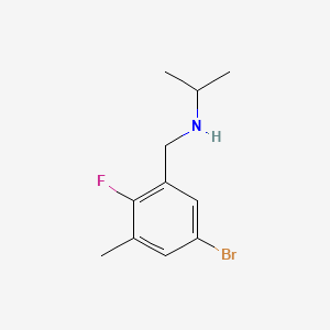 molecular formula C11H15BrFN B8212680 N-(5-Bromo-2-fluoro-3-methylbenzyl)propan-2-amine 