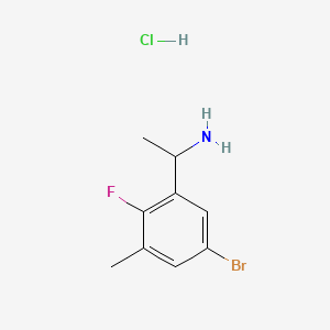 molecular formula C9H12BrClFN B8212696 1-(5-Bromo-2-fluoro-3-methylphenyl)ethanamine hydrochloride 