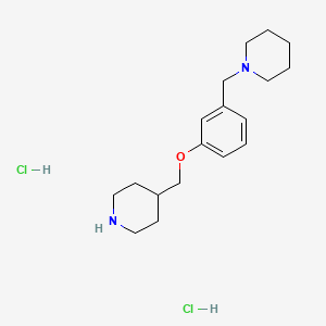 molecular formula C18H30Cl2N2O B8212727 1-[[3-(Piperidin-4-ylmethoxy)phenyl]methyl]piperidine;dihydrochloride 