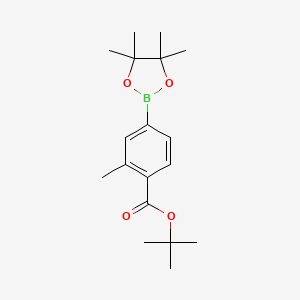 molecular formula C18H27BO4 B8212753 Tert-butyl 2-methyl-4-(4,4,5,5-tetramethyl-1,3,2-dioxaborolan-2-yl)benzoate 