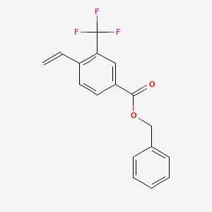 molecular formula C17H13F3O2 B8212764 Benzyl 3-(trifluoromethyl)-4-vinylbenzoate 