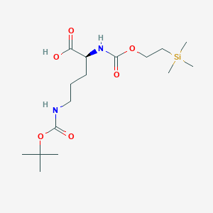 molecular formula C16H32N2O6Si B8212923 (S)-5-((tert-Butoxycarbonyl)amino)-2-(((2-(trimethylsilyl)ethoxy)carbonyl)amino)pentanoic acid 