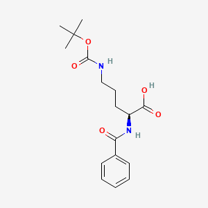 molecular formula C17H24N2O5 B8212929 (S)-2-Benzamido-5-((tert-butoxycarbonyl)amino)pentanoic acid 