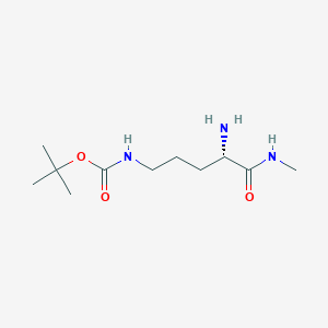 molecular formula C11H23N3O3 B8212937 (2S)-N-Methyl-2-amino-5-(tert-butyloxycarbonylamino)pentanamide 