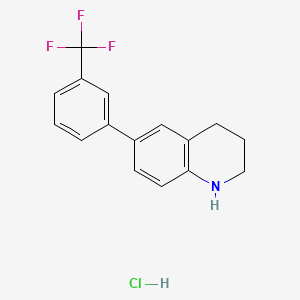 molecular formula C16H15ClF3N B8212991 6-(3-(Trifluoromethyl)phenyl)-1,2,3,4-tetrahydroquinoline hydrochloride 