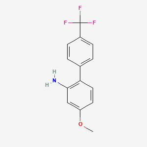 molecular formula C14H12F3NO B8213033 4-Methoxy-4'-(trifluoromethyl)-[1,1'-biphenyl]-2-amine 