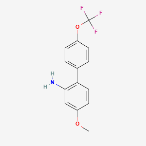 molecular formula C14H12F3NO2 B8213041 4-Methoxy-4'-(trifluoromethoxy)-[1,1'-biphenyl]-2-amine 