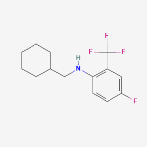 molecular formula C14H17F4N B8213046 N-(Cyclohexylmethyl)-4-fluoro-2-(trifluoromethyl)aniline 