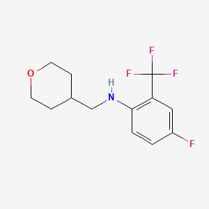4-Fluoro-N-((tetrahydro-2H-pyran-4-yl)methyl)-2-(trifluoromethyl)aniline