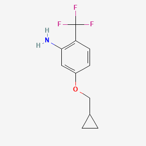 molecular formula C11H12F3NO B8213075 5-(Cyclopropylmethoxy)-2-(trifluoromethyl)aniline 