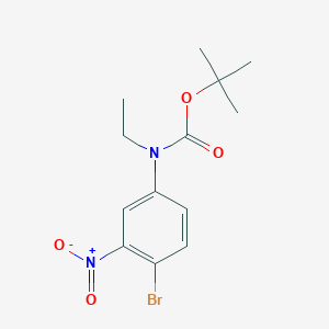 molecular formula C13H17BrN2O4 B8213165 tert-Butyl (4-bromo-3-nitrophenyl)(ethyl)carbamate 
