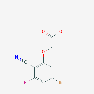 molecular formula C13H13BrFNO3 B8213171 tert-Butyl 2-(5-bromo-2-cyano-3-fluorophenoxy)acetate 