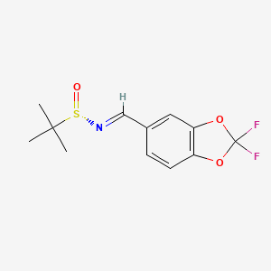 molecular formula C12H13F2NO3S B8213256 (NE,S)-N-[(2,2-difluoro-1,3-benzodioxol-5-yl)methylidene]-2-methylpropane-2-sulfinamide 