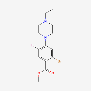 molecular formula C14H18BrFN2O2 B8213293 Methyl 2-bromo-4-(4-ethylpiperazin-1-yl)-5-fluorobenzoate 