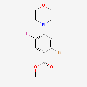 molecular formula C12H13BrFNO3 B8213314 Methyl 2-bromo-5-fluoro-4-morpholinobenzoate 