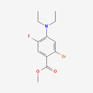 molecular formula C12H15BrFNO2 B8213323 Methyl 2-bromo-4-(diethylamino)-5-fluorobenzoate 