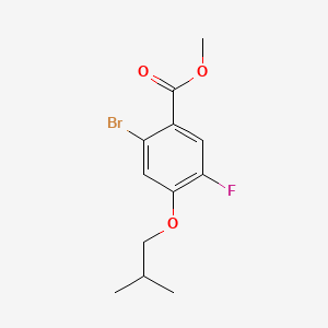 molecular formula C12H14BrFO3 B8213349 Methyl 2-bromo-5-fluoro-4-isobutoxybenzoate 
