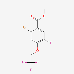 molecular formula C10H7BrF4O3 B8213355 Methyl 2-bromo-5-fluoro-4-(2,2,2-trifluoroethoxy)benzoate 