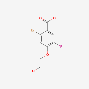 molecular formula C11H12BrFO4 B8213356 Methyl 2-bromo-5-fluoro-4-(2-methoxyethoxy)benzoate 