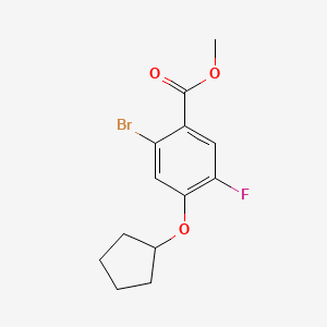 molecular formula C13H14BrFO3 B8213357 Methyl 2-bromo-4-(cyclopentyloxy)-5-fluorobenzoate 