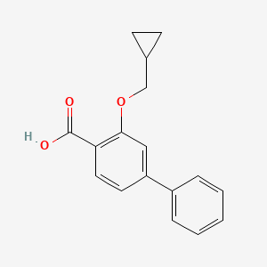 molecular formula C17H16O3 B8213460 3-(Cyclopropylmethoxy)-[1,1'-biphenyl]-4-carboxylic acid 