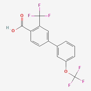 molecular formula C15H8F6O3 B8213499 3'-(Trifluoromethoxy)-3-(trifluoromethyl)-[1,1'-biphenyl]-4-carboxylic acid 