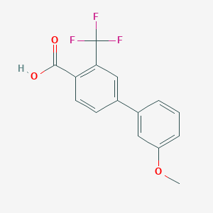 molecular formula C15H11F3O3 B8213510 3'-Methoxy-3-(trifluoromethyl)-[1,1'-biphenyl]-4-carboxylic acid 