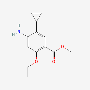 molecular formula C13H17NO3 B8213551 Methyl 4-amino-5-cyclopropyl-2-ethoxybenzoate 