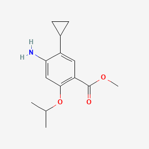 molecular formula C14H19NO3 B8213561 Methyl 4-amino-5-cyclopropyl-2-isopropoxybenzoate 
