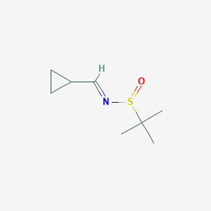 molecular formula C8H15NOS B8213586 (R,E)-N-(cyclopropylmethylene)-2-methylpropane-2-sulfinamide 