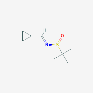 molecular formula C8H15NOS B8213593 (NE,S)-N-(cyclopropylmethylidene)-2-methylpropane-2-sulfinamide 