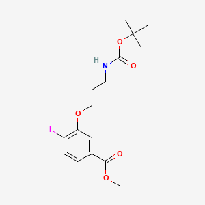 molecular formula C16H22INO5 B8213660 Methyl 3-(3-((tert-butoxycarbonyl)amino)propoxy)-4-iodobenzoate 