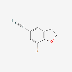 molecular formula C10H7BrO B8213687 7-Bromo-5-ethynyl-2,3-dihydrobenzofuran 