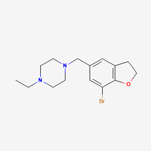 molecular formula C15H21BrN2O B8213759 1-((7-Bromo-2,3-dihydrobenzofuran-5-yl)methyl)-4-ethylpiperazine 
