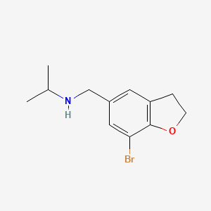 molecular formula C12H16BrNO B8213783 N-((7-Bromo-2,3-dihydrobenzofuran-5-yl)methyl)propan-2-amine 