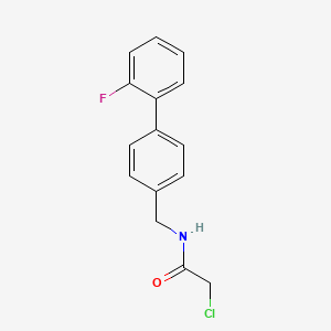 molecular formula C15H13ClFNO B8213796 2-Chloro-N-((2'-fluoro-[1,1'-biphenyl]-4-yl)methyl)acetamide 