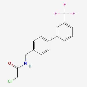 molecular formula C16H13ClF3NO B8213810 2-Chloro-N-((3'-(trifluoromethyl)-[1,1'-biphenyl]-4-yl)methyl)acetamide 