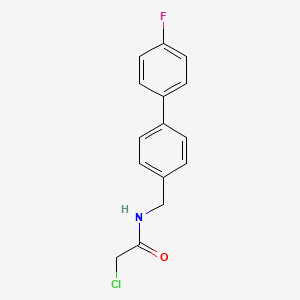 molecular formula C15H13ClFNO B8213824 2-Chloro-N-((4'-fluoro-[1,1'-biphenyl]-4-yl)methyl)acetamide 