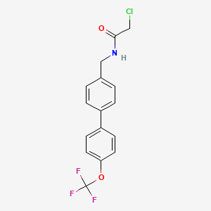 molecular formula C16H13ClF3NO2 B8213835 2-Chloro-N-((4'-(trifluoromethoxy)-[1,1'-biphenyl]-4-yl)methyl)acetamide 