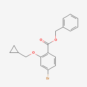 molecular formula C18H17BrO3 B8213863 Benzyl 4-bromo-2-(cyclopropylmethoxy)benzoate 