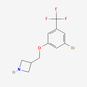 molecular formula C11H11BrF3NO B8213968 3-((3-Bromo-5-(trifluoromethyl)phenoxy)methyl)azetidine 